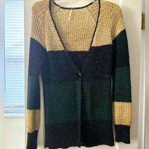 Free People button up knit sweater